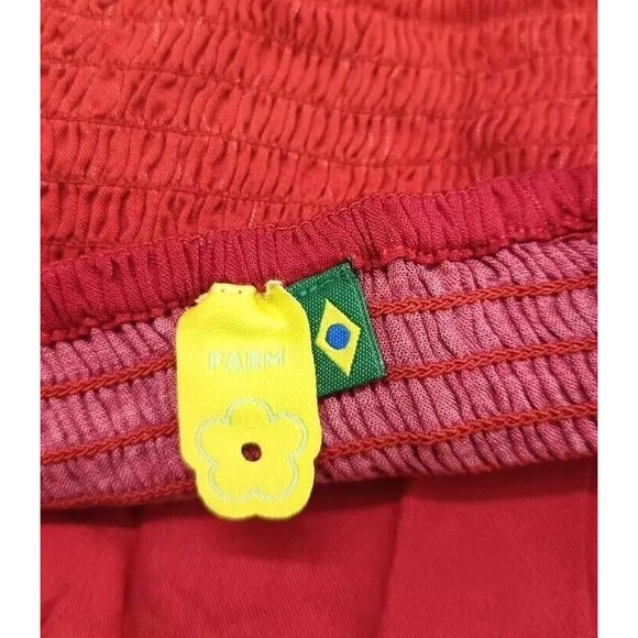 Farm Rio Anthropologie Tuca Tropica Cropped Blouse Tank Top Smocked L-G 255811 - Picture 4 of 6